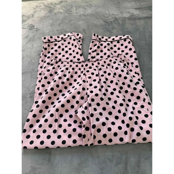 Victoria's Secret Pink Black Polka Dot Elastic Waistband Pajama bottom Long Size - Picture 2 of 7